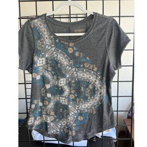Women’s T Shirt Size Medium Heather Gray Celestial Graphic Short Sleeve Pullover